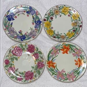 Suzanne Clee x Lenox The Flower Blossom Dessert Plates, 1998, one of each plate